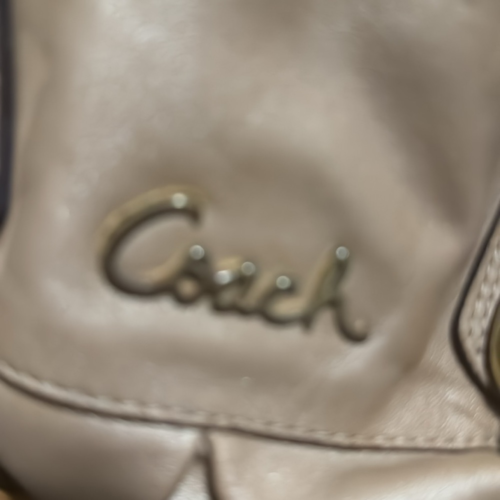 Coach leather satchel bag. Beige/Taupe shoulder purse brass hardware F15445 - Picture 11 of 11